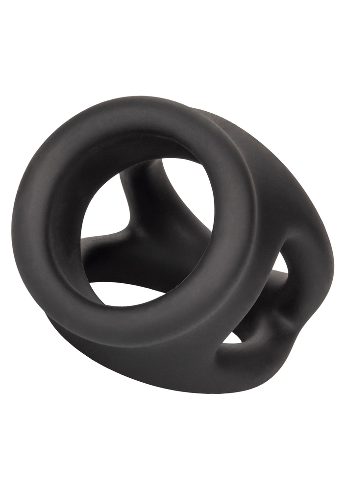 CalExotics Alpha Liquid Silicone Dual Cage & Ring BLACK - 5