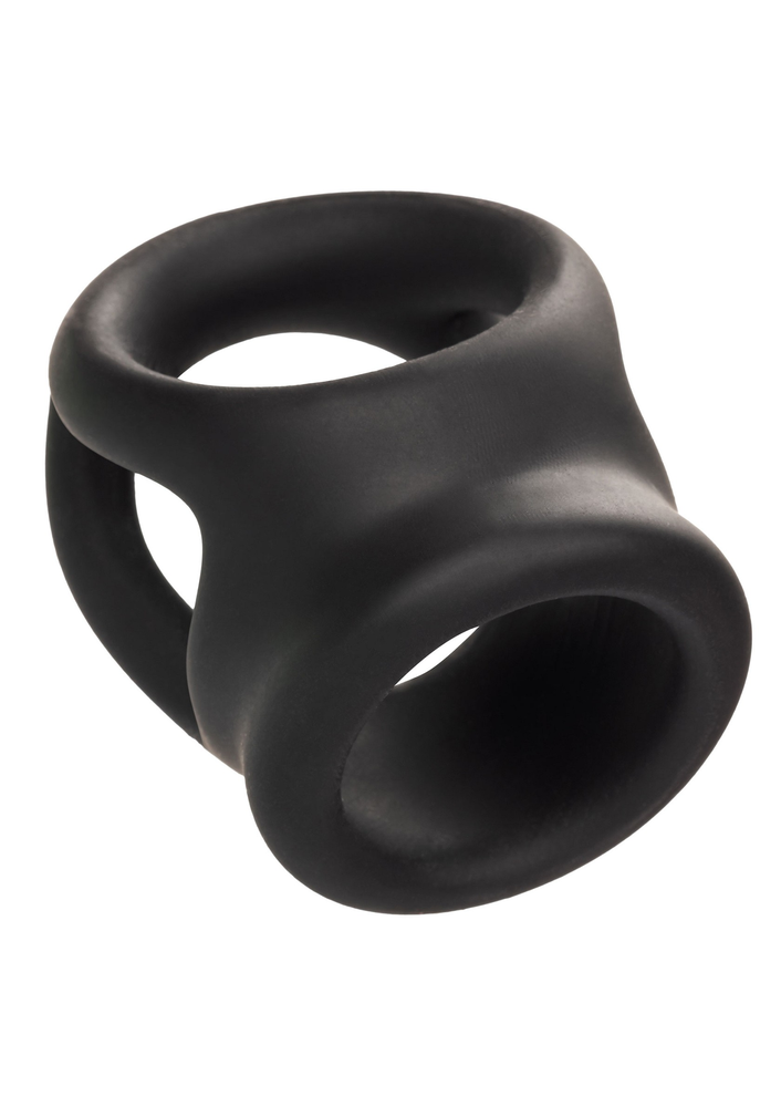 CalExotics Alpha Liquid Silicone Dual Cage & Ring BLACK - 10