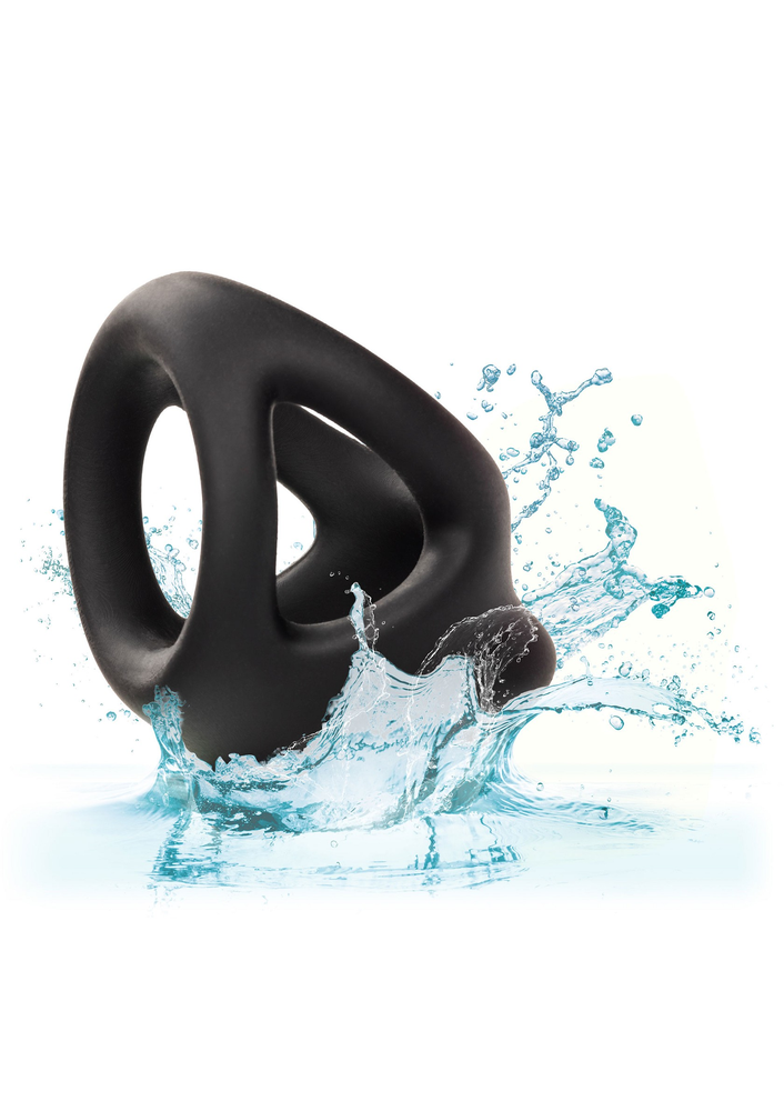 CalExotics Alpha Liquid Silicone Dual Cage & Ring BLACK - 7