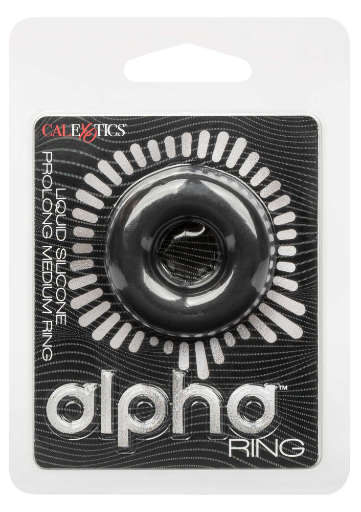 CalExotics Alpha Liquid Silicone Prolong Medium Ring BLACK - 2