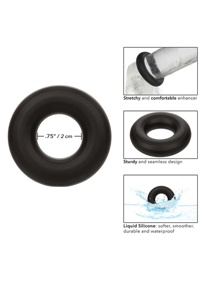 CalExotics Alpha Liquid Silicone Prolong Medium Ring BLACK - 4