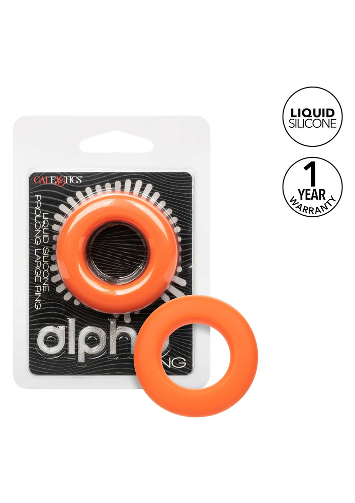 CalExotics Alpha Liquid Silicone Prolong Large Ring ORANGE - 7