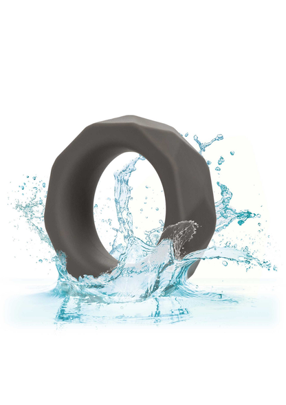 CalExotics Alpha Liquid Silicone Prolong Prismatic Ring GREY - 5