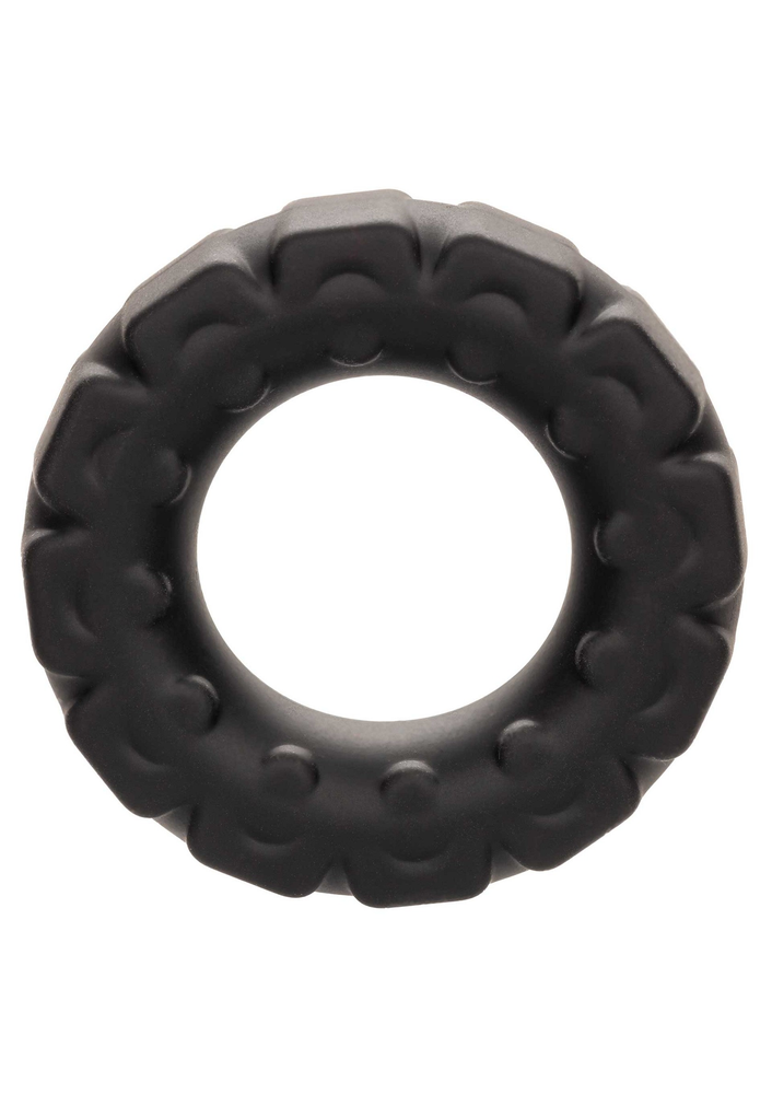 CalExotics Alpha Liquid Silicone Prolong Tread Ring BLACK - 5