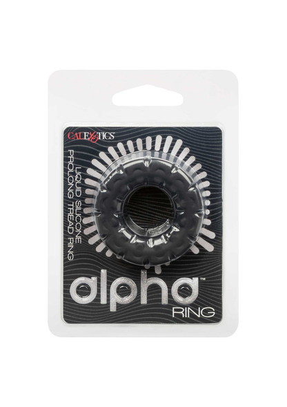 CalExotics Alpha Liquid Silicone Prolong Tread Ring BLACK - 1