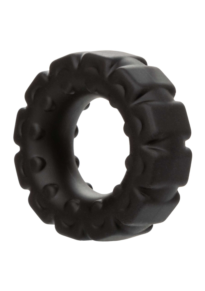 CalExotics Alpha Liquid Silicone Prolong Tread Ring BLACK - 2