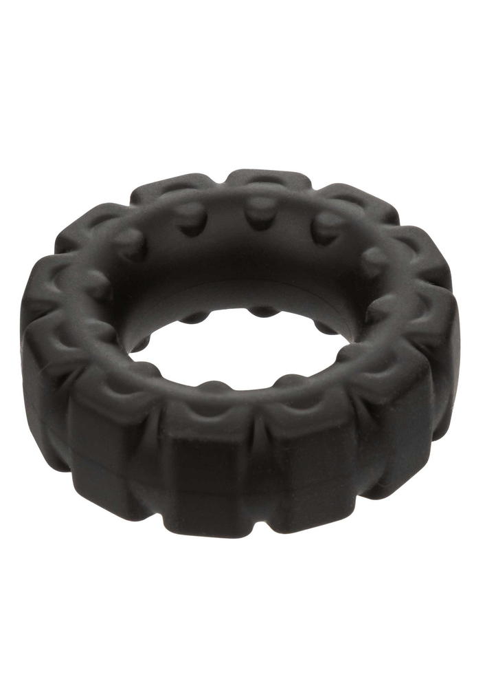 CalExotics Alpha Liquid Silicone Prolong Tread Ring BLACK - 3