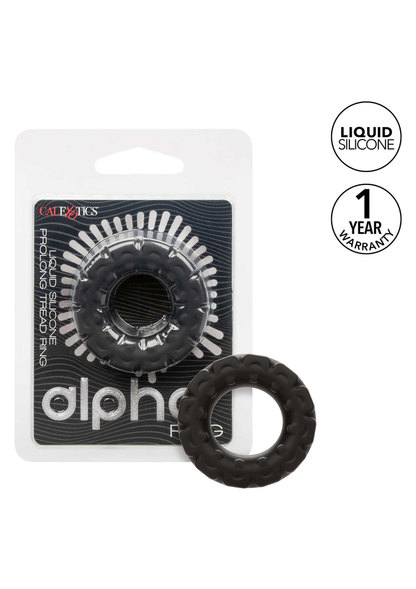 CalExotics Alpha Liquid Silicone Prolong Tread Ring BLACK - 0