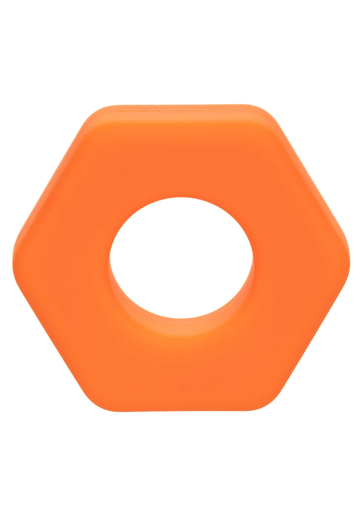 CalExotics Alpha Liquid Silicone Prolong Sexagon Ring ORANGE - 4