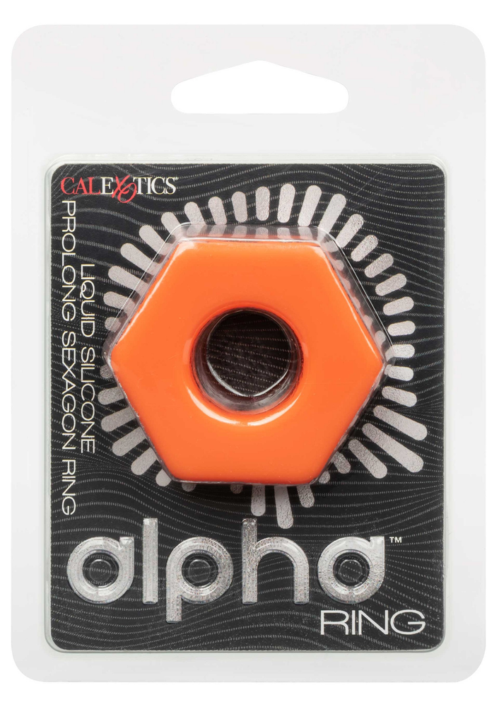 CalExotics Alpha Liquid Silicone Prolong Sexagon Ring ORANGE - 0