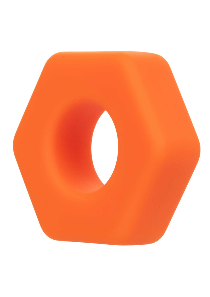 CalExotics Alpha Liquid Silicone Prolong Sexagon Ring ORANGE - 3