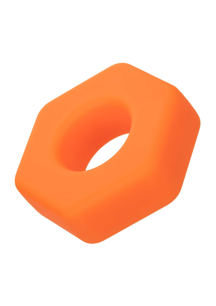 CalExotics Alpha Liquid Silicone Prolong Sexagon Ring ORANGE - 5