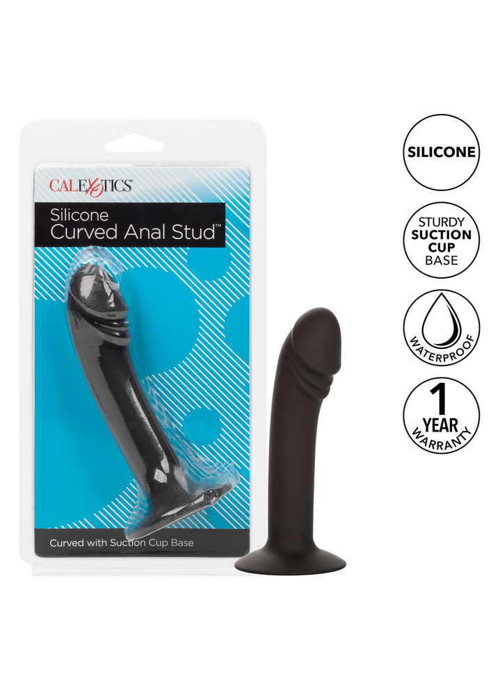 CalExotics Silicone Curved Anal Stud BLACK - 6