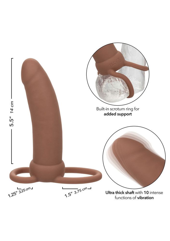 CalExotics Performance Maxx Rechargeable Thick Dual Penetrator BROWN - 5