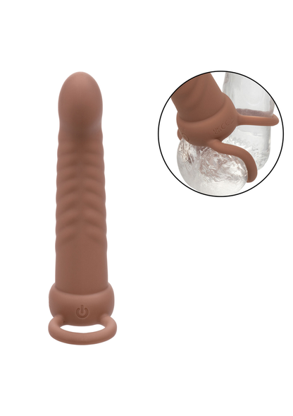 CalExotics Performance Maxx Rechargeable Ribbed Dual Penetrator BROWN - 3