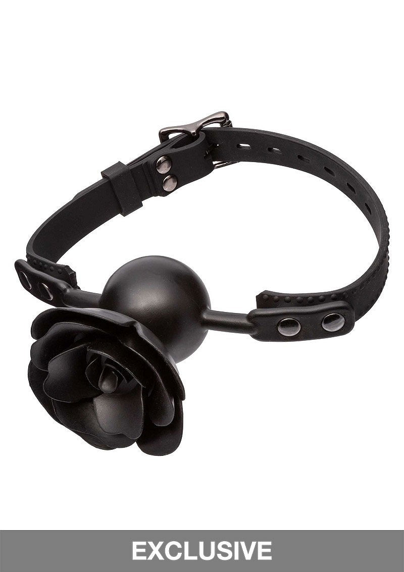 CalExotics Forbidden Removable Rose Gag BLACK - 2