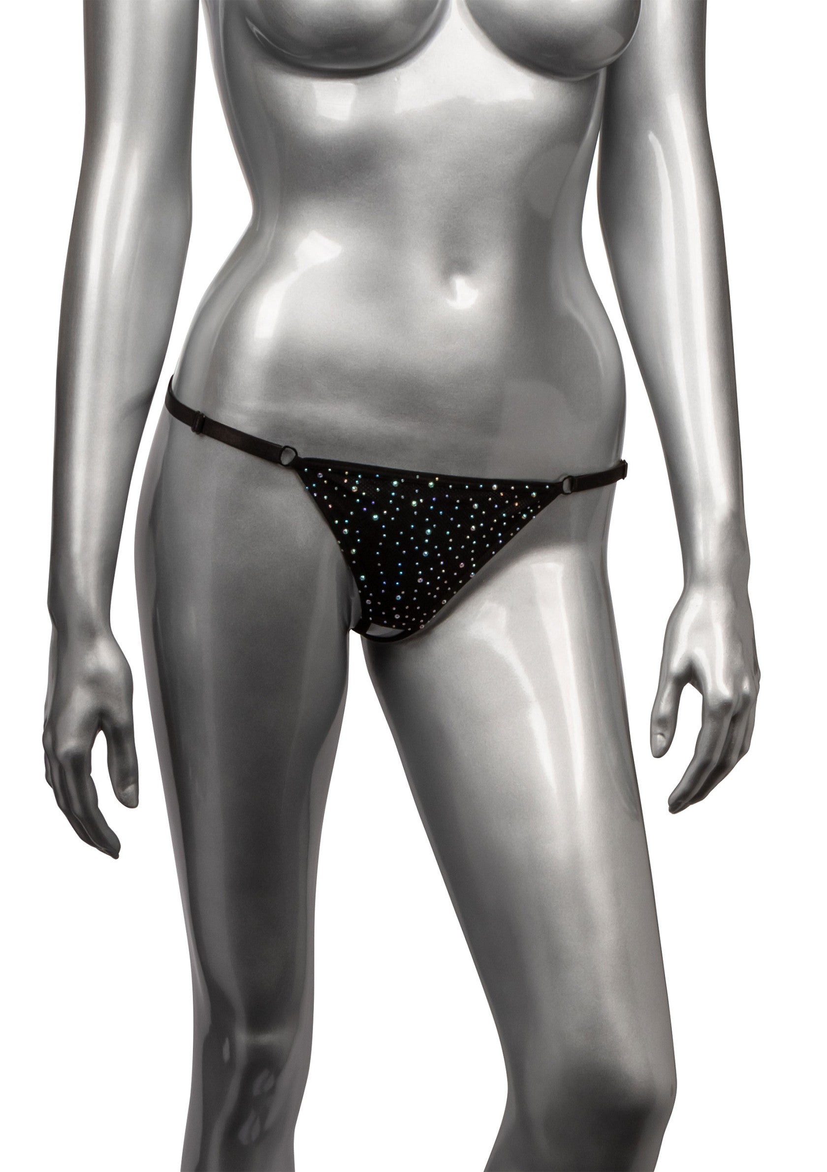 CalExotics Radiance Plus Size Crotchless Thong BLACK PLUS - 679