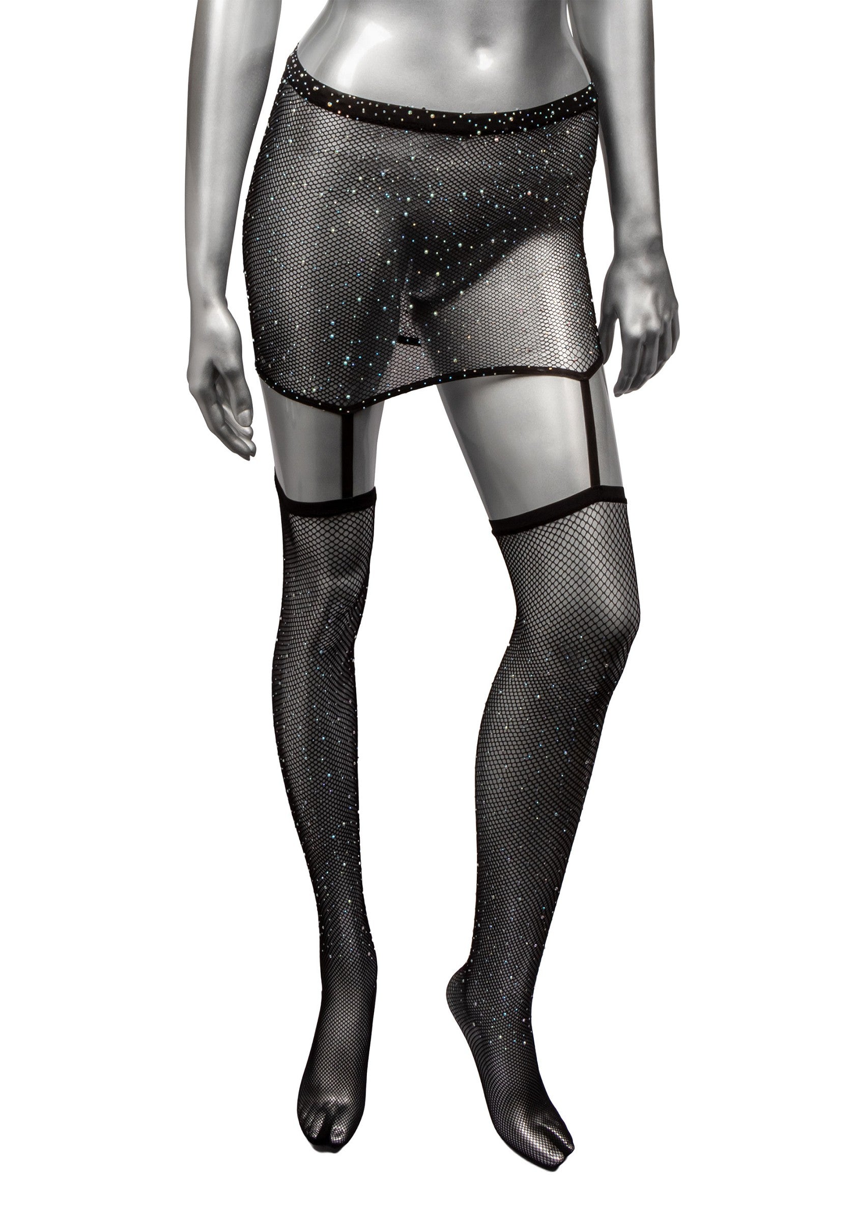 CalExotics Radiance One Piece Garter Skirt with Thigh Highs BLACK O/S - 754
