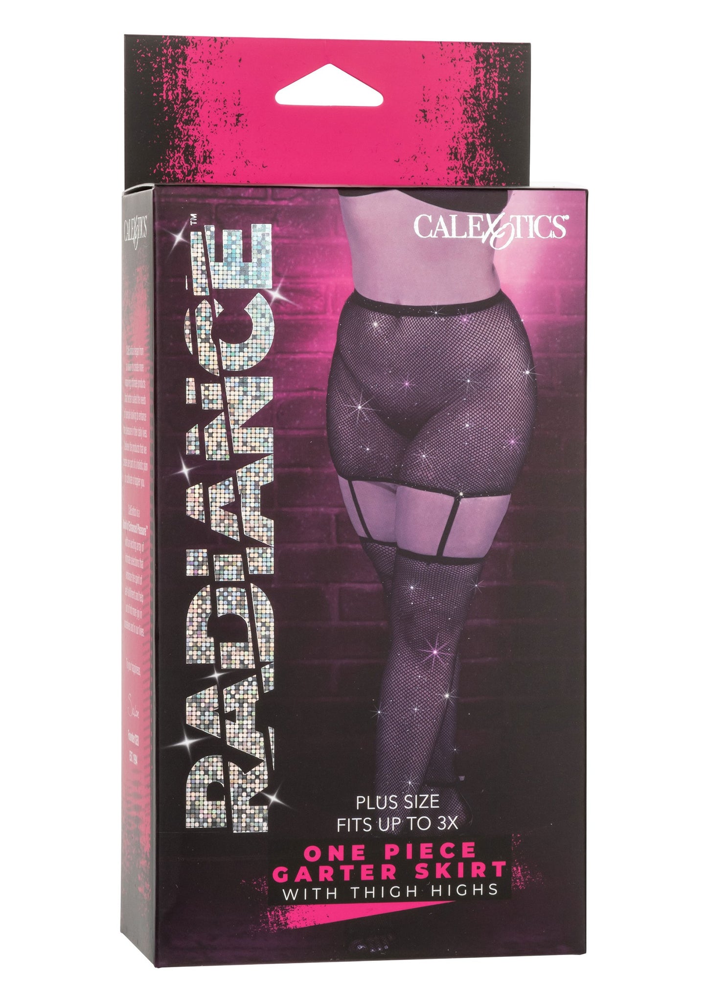 CalExotics Radiance Plus Size One Piece Garter Skirt with Thigh Highs BLACK PLUS - 765