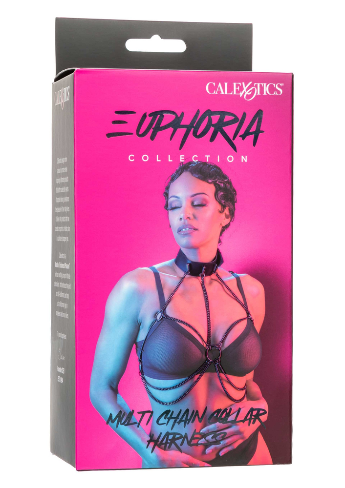 CalExotics Euphoria Collection Multi Chain Collar Harness BLACK - 5