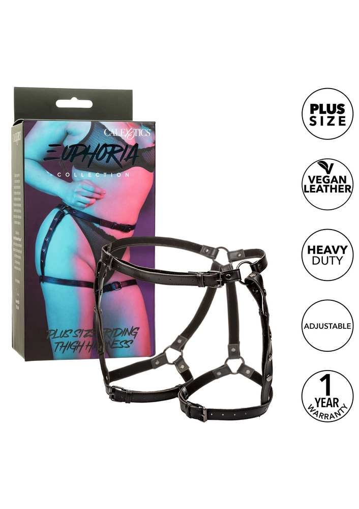 CalExotics Euphoria Collection Plus Size Riding Thigh Harness BLACK - 5