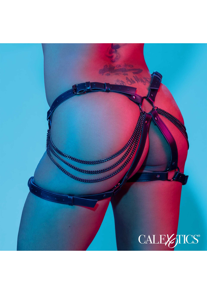 CalExotics Euphoria Collection Multi Chain Thigh Harness BLACK - 4