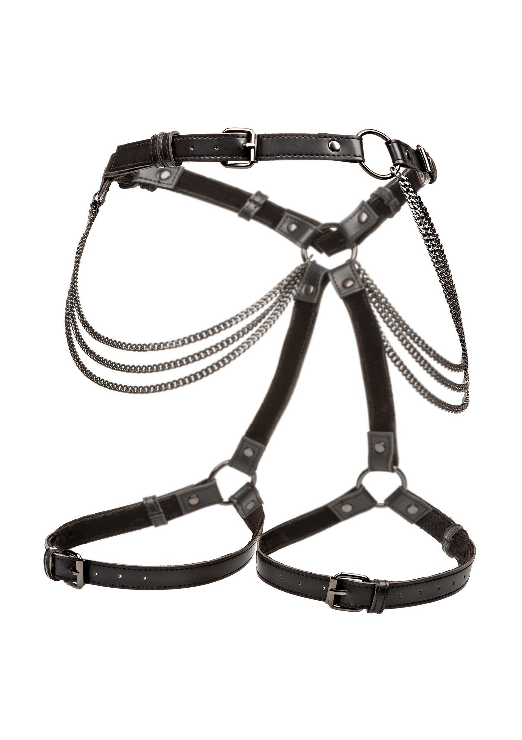 CalExotics Euphoria Collection Plus Size Multi Chain Thigh Harness BLACK - 5