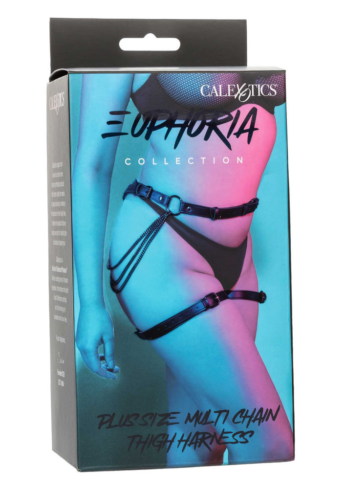 CalExotics Euphoria Collection Plus Size Multi Chain Thigh Harness BLACK - 1