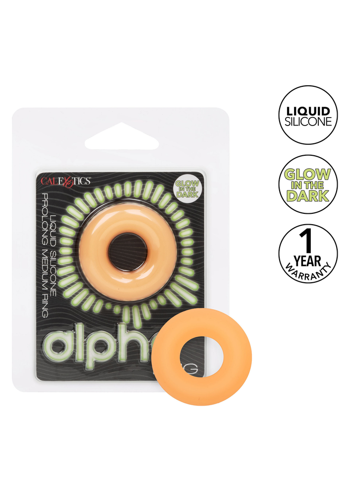 CalExotics Alpha Glow-In-The-Dark Liquid Silicone Prolong Medium Ring GLOW - 5