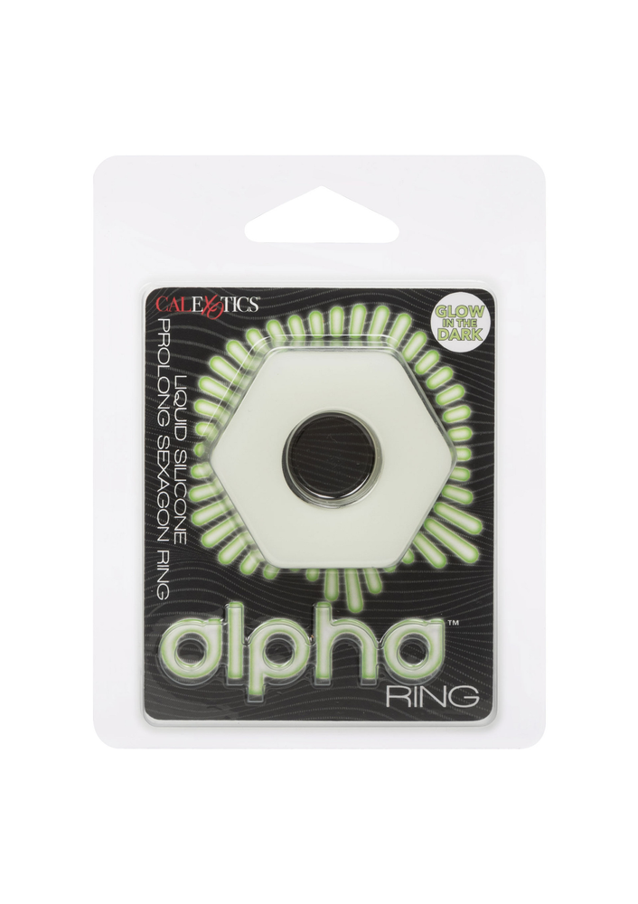 CalExotics Alpha Glow-In-The-Dark Liquid Silicone Prolong Sexagon Ring GLOW - 4