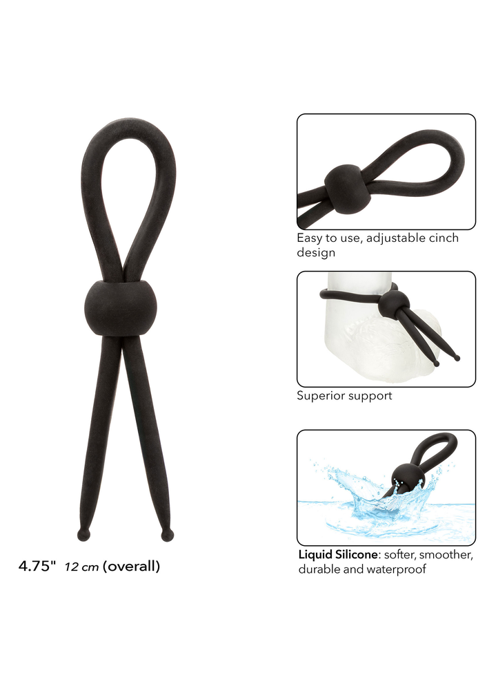 CalExotics Alpha Liquid Silicone Lasso BLACK - 1