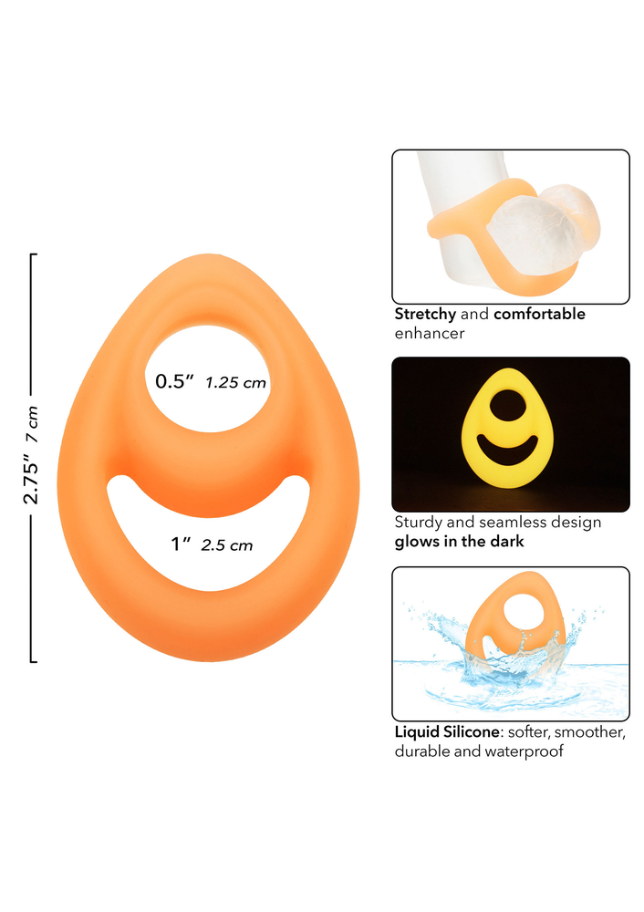 CalExotics Alpha Glow-In-The-Dark Liquid Silicone Teardrop Ring GLOW - 5