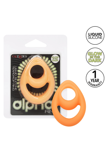 CalExotics Alpha Glow-In-The-Dark Liquid Silicone Teardrop Ring GLOW - 6