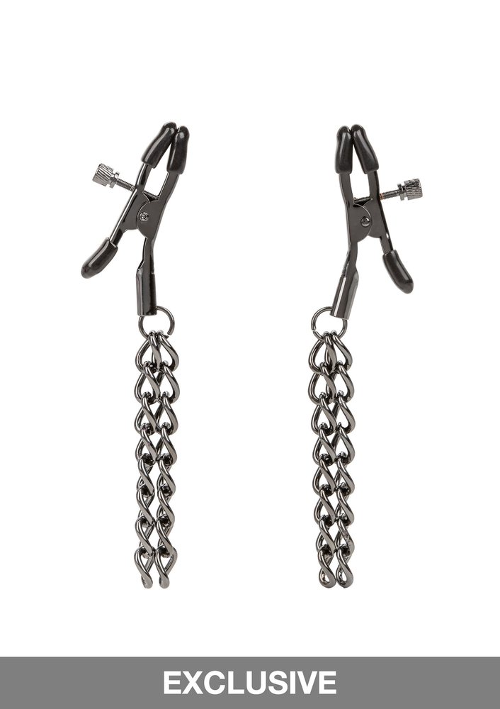 CalExotics Euphoria Collection Chain Nipple Clamps BLACK - 1