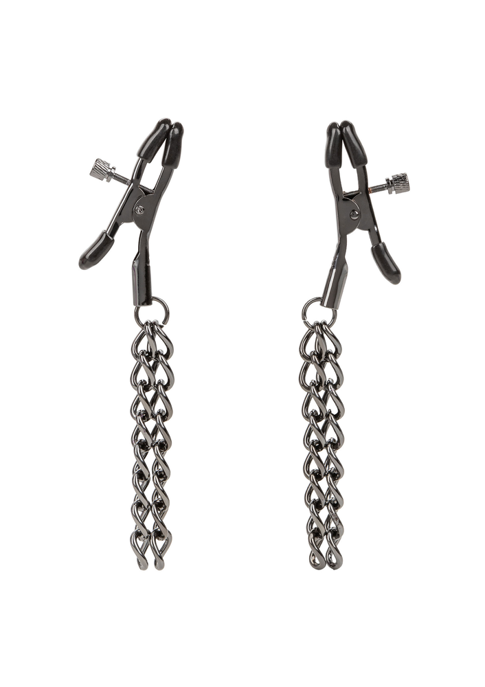 CalExotics Euphoria Collection Chain Nipple Clamps BLACK - 2