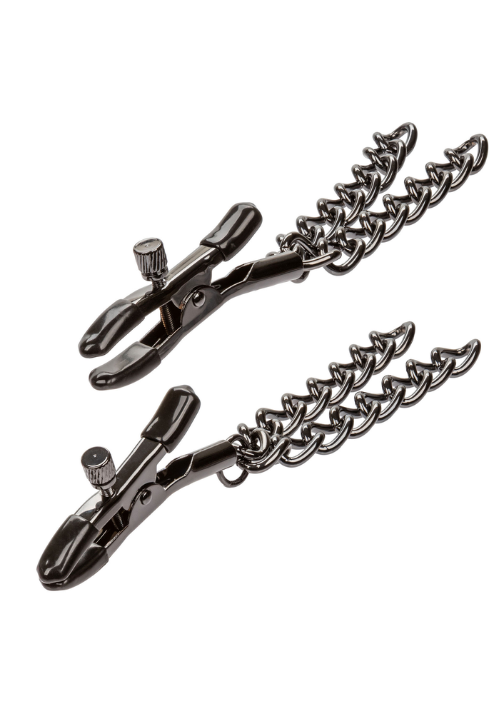 CalExotics Euphoria Collection Chain Nipple Clamps BLACK - 4