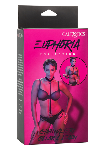 CalExotics Euphoria Collection Chain Halter/Collar & Leash BLACK - 0