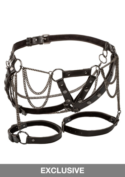 CalExotics Euphoria Collection Plus Size Thigh Harness With Chains BLACK - 3