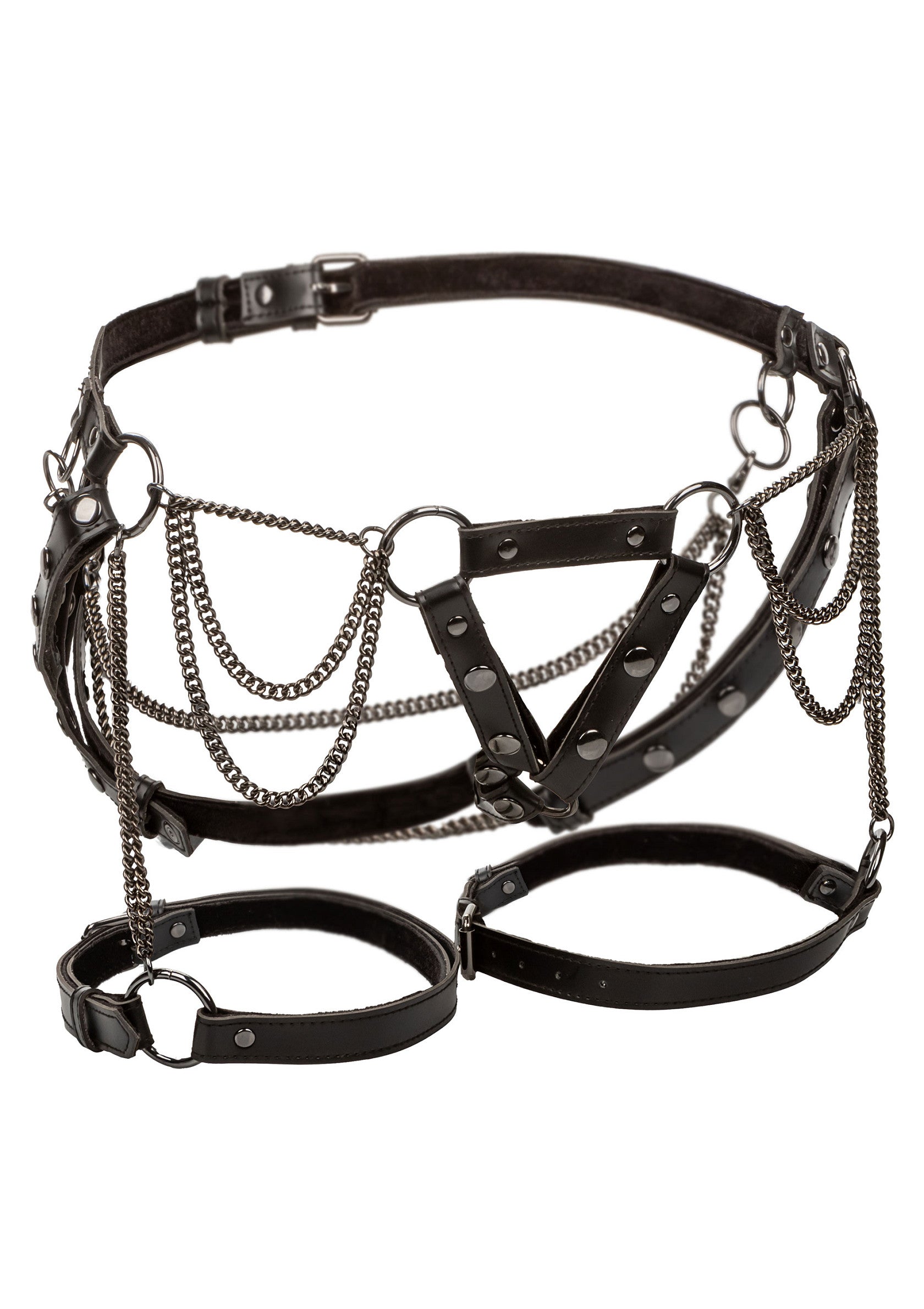 CalExotics Euphoria Collection Plus Size Thigh Harness With Chains BLACK - 4