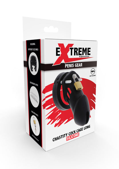 Hidden Desire Extreme Chastity Cock Cage Slicone L BLACK - 1