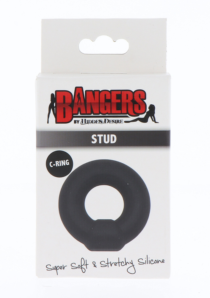 Hidden Desire Bangers C-Rings Soft Silicone Stud C-Ring BLACK - 2