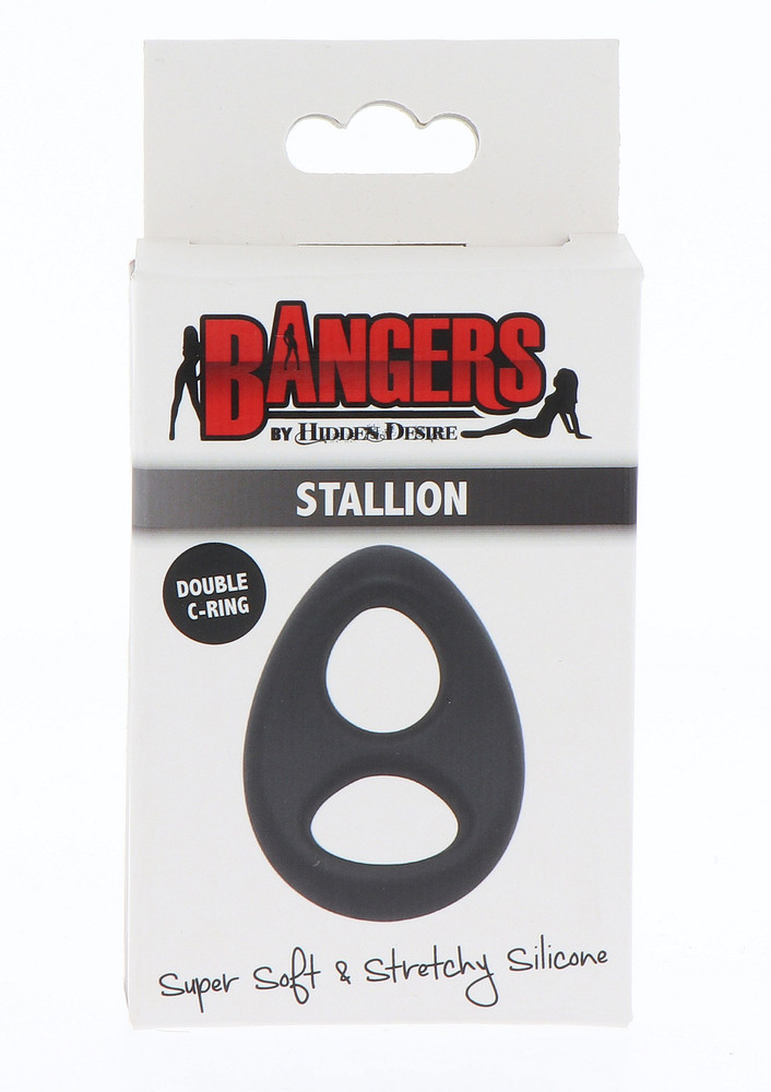 Hidden Desire Bangers C-Rings Soft Silicone Stallion C-Ring BLACK - 2