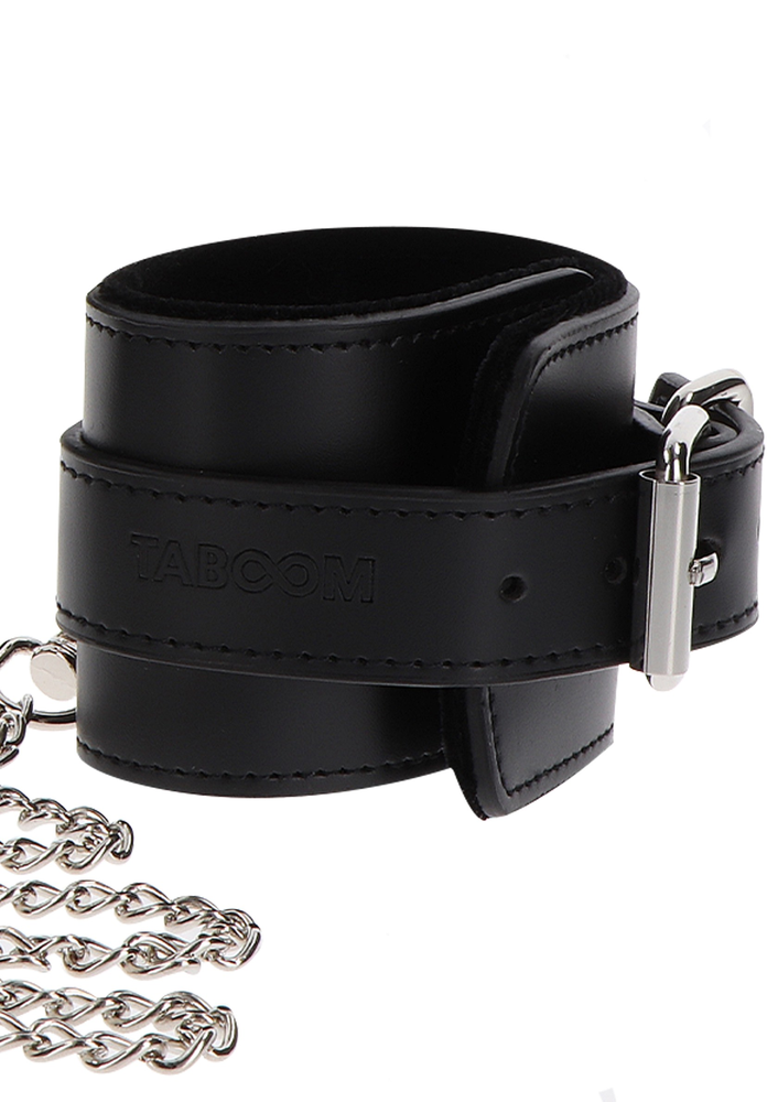 Taboom Bondage Essentials Heavy Collar and Wrist Cuffs BLACK - 1