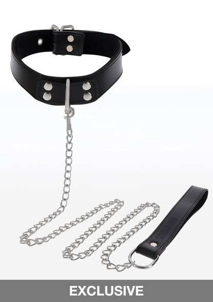 Taboom Bondage Essentials Elegant Collar and Chain Leash BLACK - 5