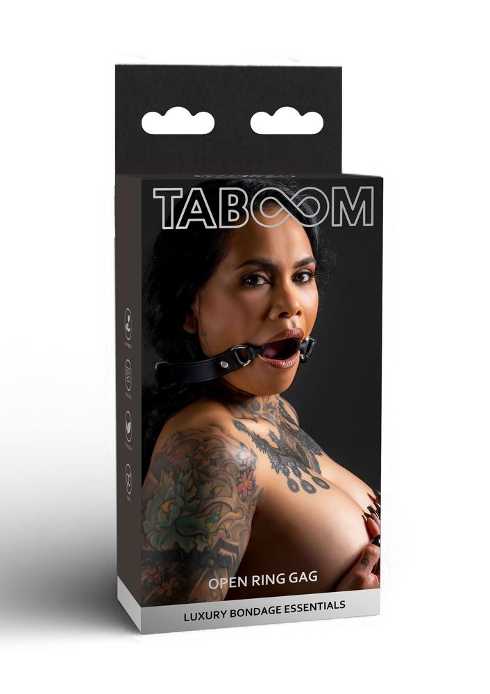 Taboom Bondage Essentials Open Ring Gag BLACK - 2