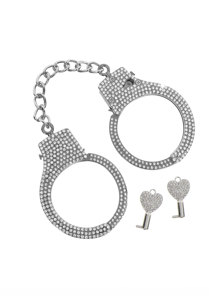 Taboom Bondage Essentials Diamond Wrist Cuffs Silver SILVER - 3