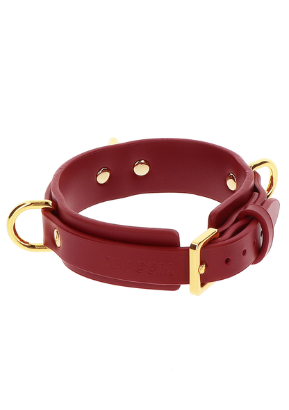 Taboom Bondage in Luxury D-Ring Collar Deluxe RED - 5