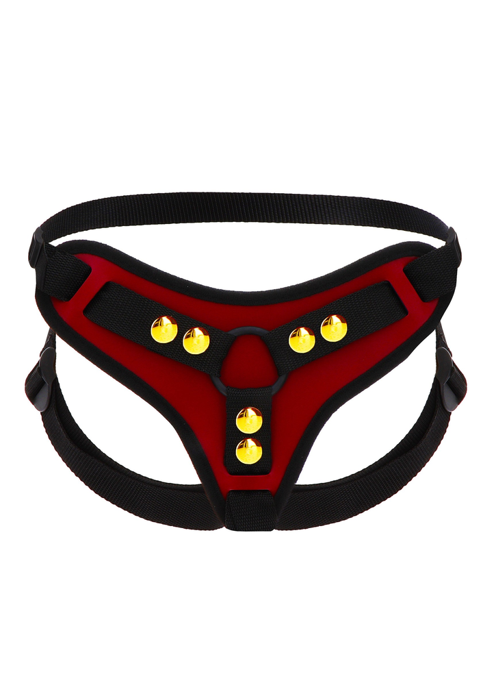 Taboom Bondage in Luxury Strap-On Harness RED - 4
