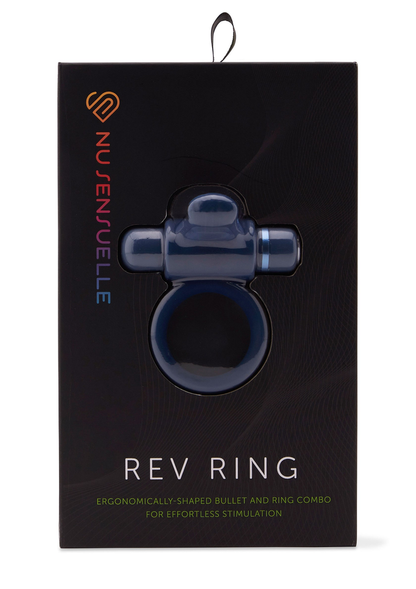 Nu Sensuelle Rev Silicone Ring with Bullet BLUE - 0