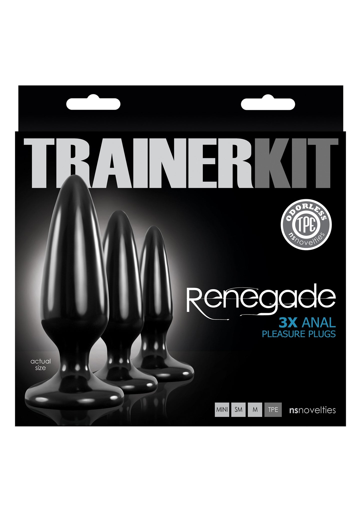 NS Novelties Renegade Pleasure Plug 3pc Trainer Kit BLACK - 1